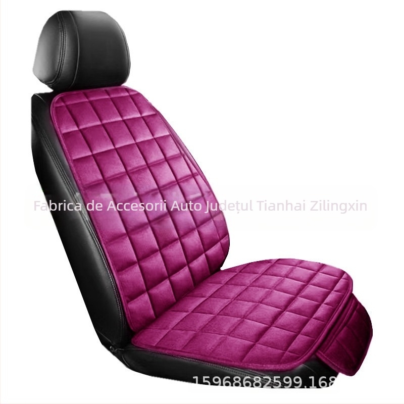 Pernă auto de iarnă, fără spătar, pătrată, brodată, din pluș, fără legături, călduroasă, din trei piese, pernă pentru scaunul individual din față și din spate