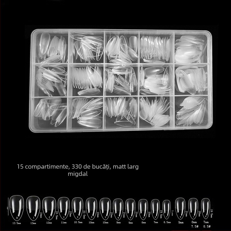 600 de bucăți de unghii false pliate, fără urme, fără sculptură, autocolant complet, jumătate mată, scurt, pătrat, balet, patch-uri pentru unghii false