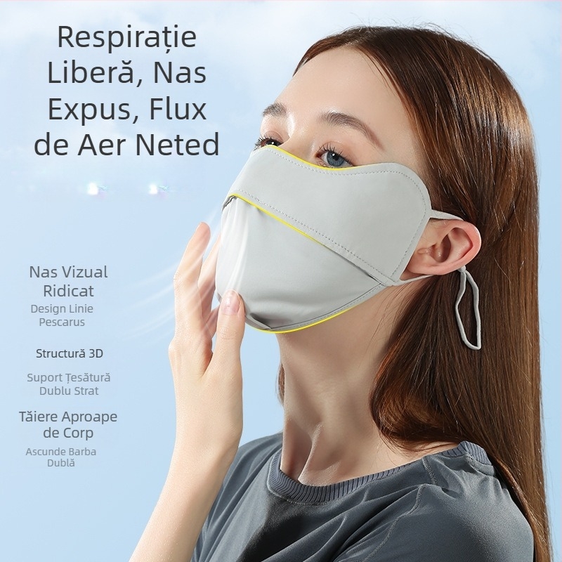 Mască de protecție solară pentru femei, colțul ochilor, respirabilă, de vară, anti-ultraviolete, gradient de mătase de gheață, stereo, mască de soare UPF50