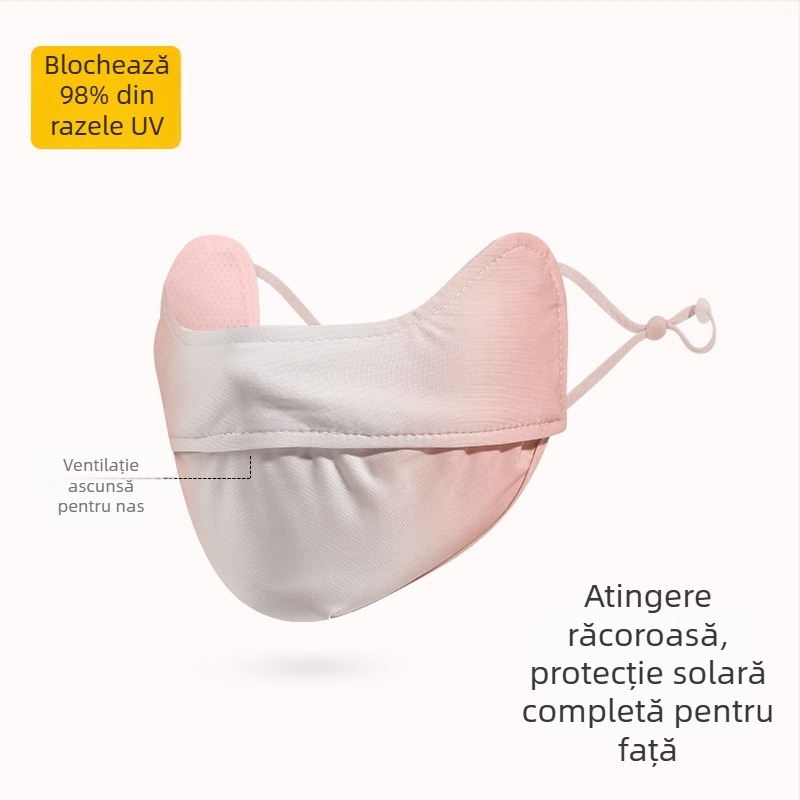 Mască de protecție solară pentru femei, colțul ochilor, respirabilă, de vară, anti-ultraviolete, gradient de mătase de gheață, stereo, mască de soare UPF50