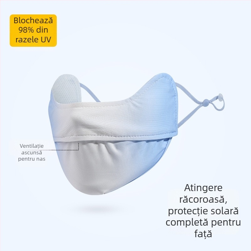 Mască de protecție solară pentru femei, colțul ochilor, respirabilă, de vară, anti-ultraviolete, gradient de mătase de gheață, stereo, mască de soare UPF50
