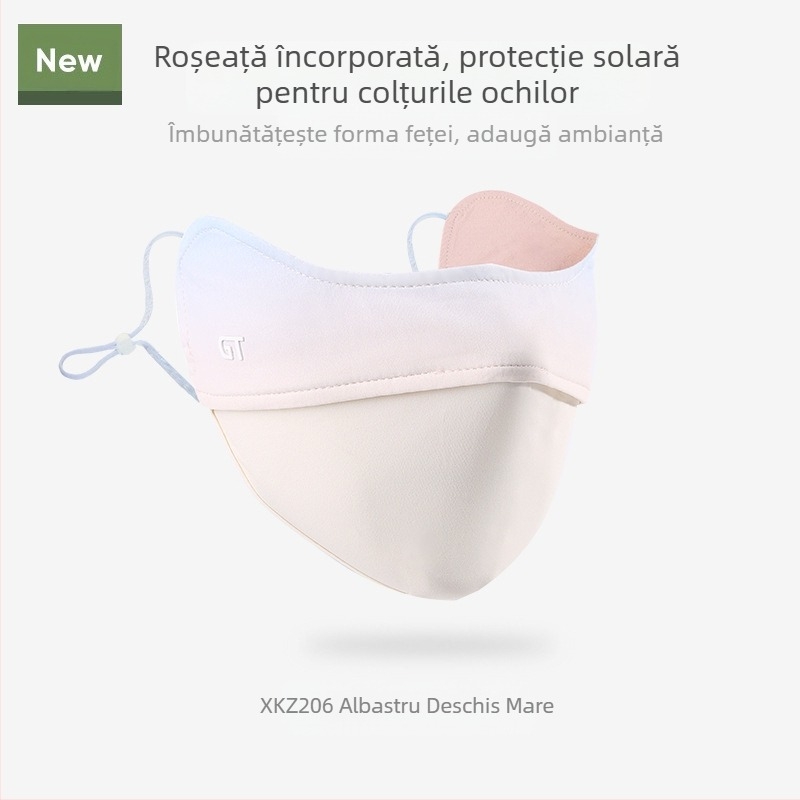Mască de protecție solară pentru femei, colțul ochilor, respirabilă, de vară, anti-ultraviolete, gradient de mătase de gheață, stereo, mască de soare UPF50