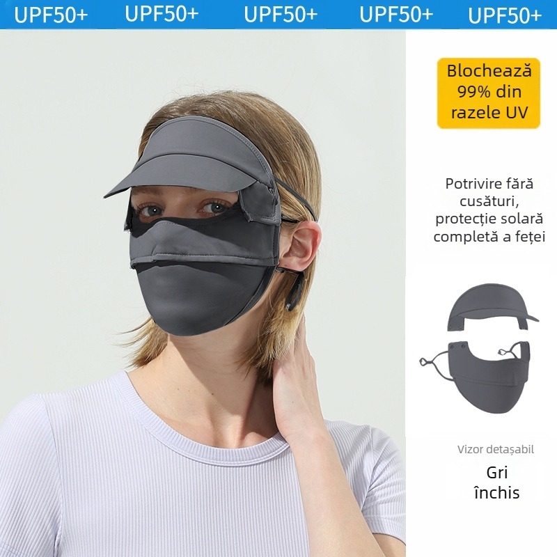 Mască de protecție solară pentru femei, colțul ochilor, respirabilă, de vară, anti-ultraviolete, gradient de mătase de gheață, stereo, mască de soare UPF50