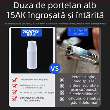 Duză de protecție 1K, accesorii pentru pistol de sudură cu protecție gazoasă europeană, duză de protecție airless, duză 200A, mașină de sudură ceramică cu două ecrane, duză de porțelan