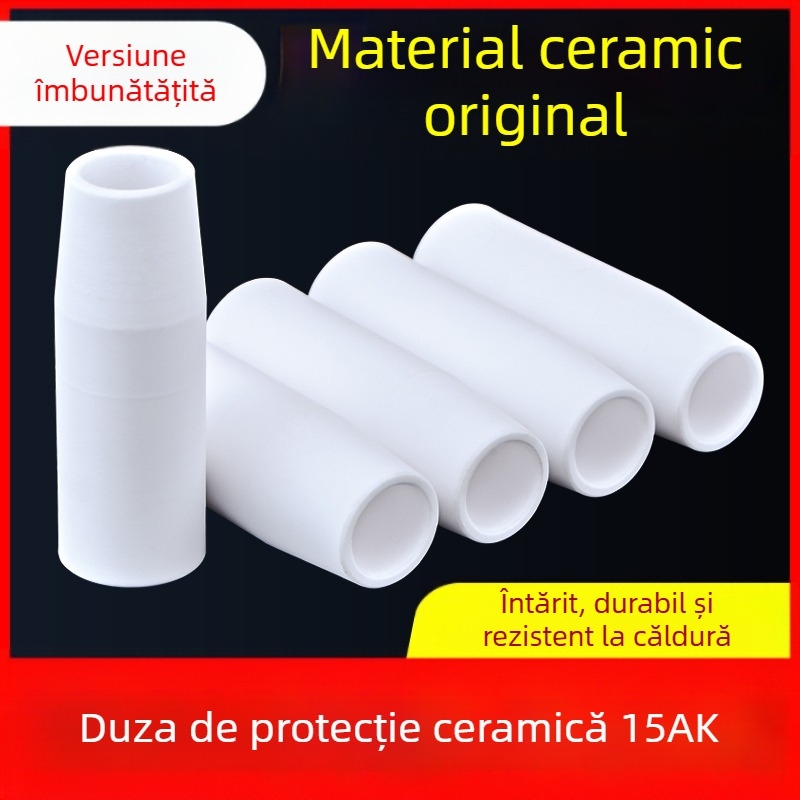 Duză de protecție 1K, accesorii pentru pistol de sudură cu protecție gazoasă europeană, duză de protecție airless, duză 200A, mașină de sudură ceramică cu două ecrane, duză de porțelan