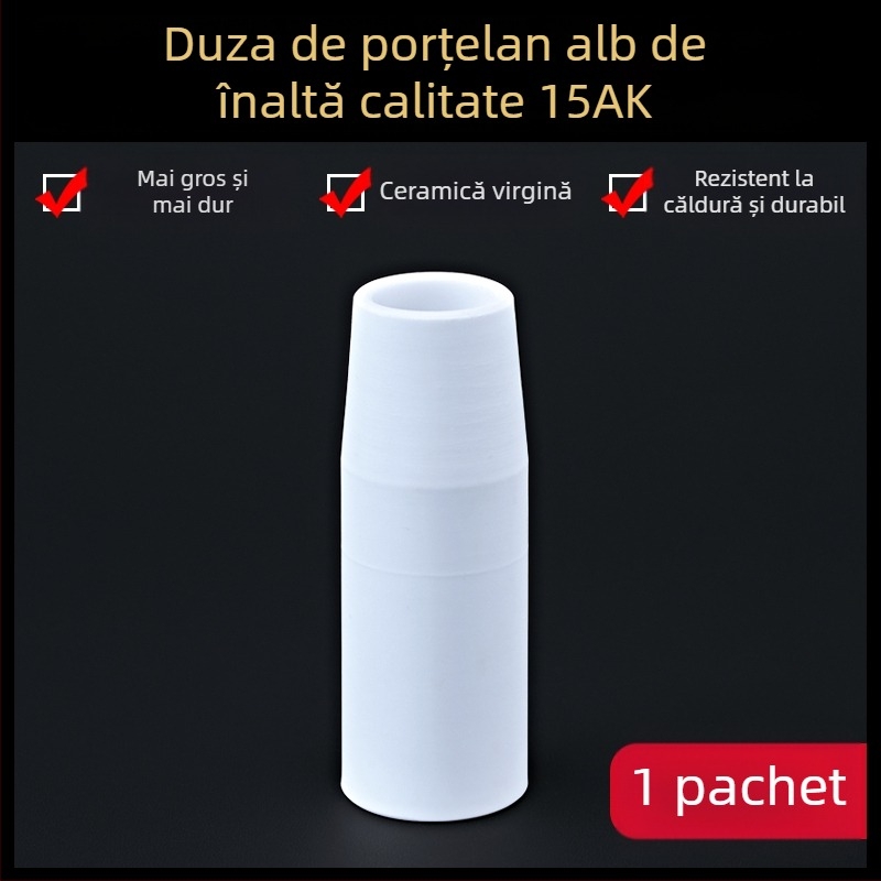 Duză de protecție 1K, accesorii pentru pistol de sudură cu protecție gazoasă europeană, duză de protecție airless, duză 200A, mașină de sudură ceramică cu două ecrane, duză de porțelan