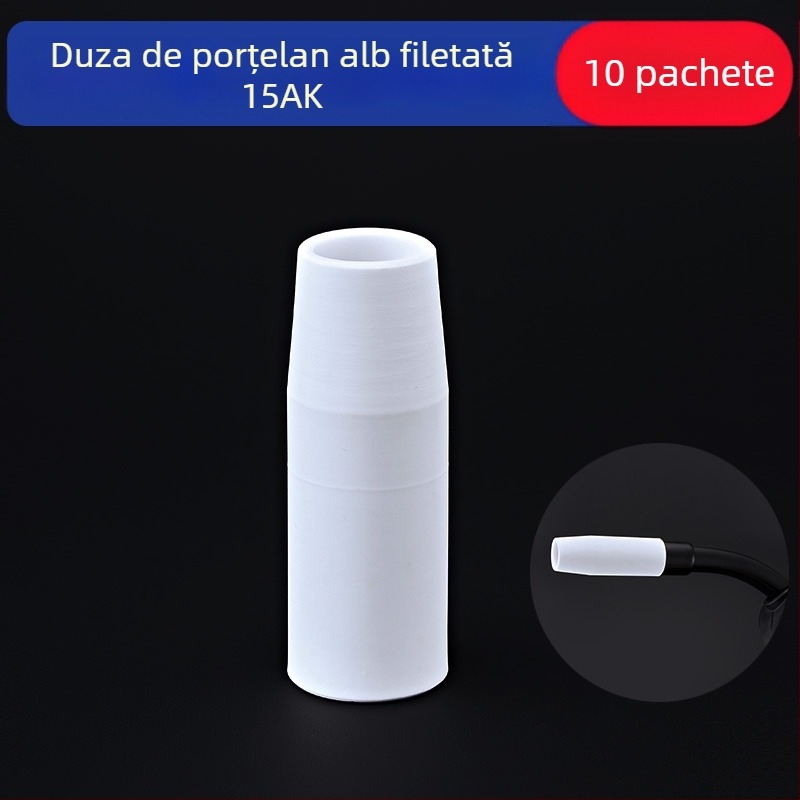 Duză de protecție 1K, accesorii pentru pistol de sudură cu protecție gazoasă europeană, duză de protecție airless, duză 200A, mașină de sudură ceramică cu două ecrane, duză de porțelan