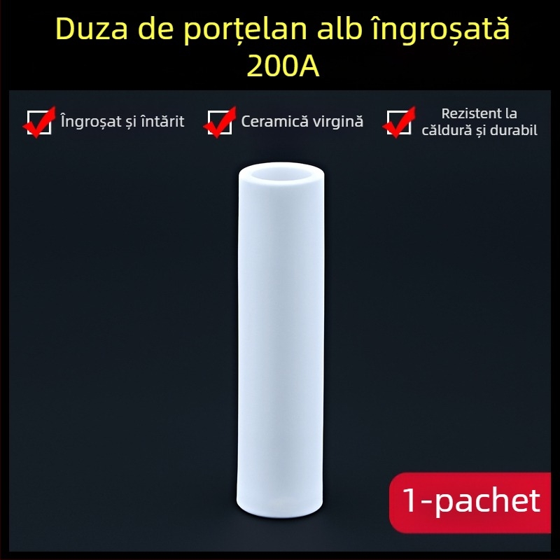 Duză de protecție 1K, accesorii pentru pistol de sudură cu protecție gazoasă europeană, duză de protecție airless, duză 200A, mașină de sudură ceramică cu două ecrane, duză de porțelan