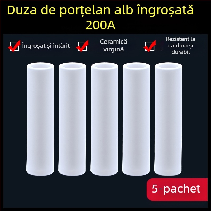 Duză de protecție 1K, accesorii pentru pistol de sudură cu protecție gazoasă europeană, duză de protecție airless, duză 200A, mașină de sudură ceramică cu două ecrane, duză de porțelan
