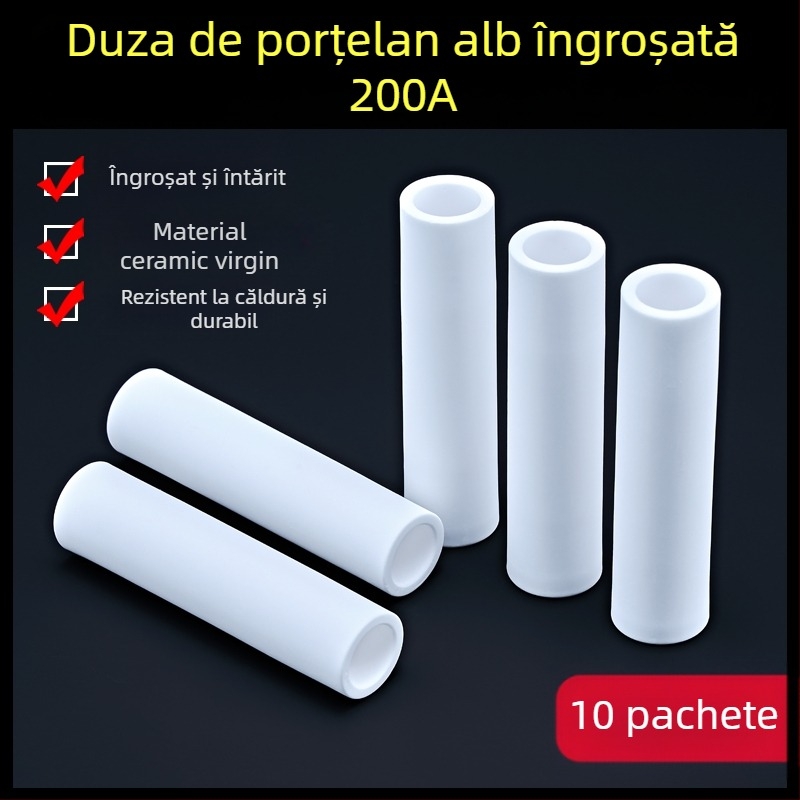 Duză de protecție 1K, accesorii pentru pistol de sudură cu protecție gazoasă europeană, duză de protecție airless, duză 200A, mașină de sudură ceramică cu două ecrane, duză de porțelan