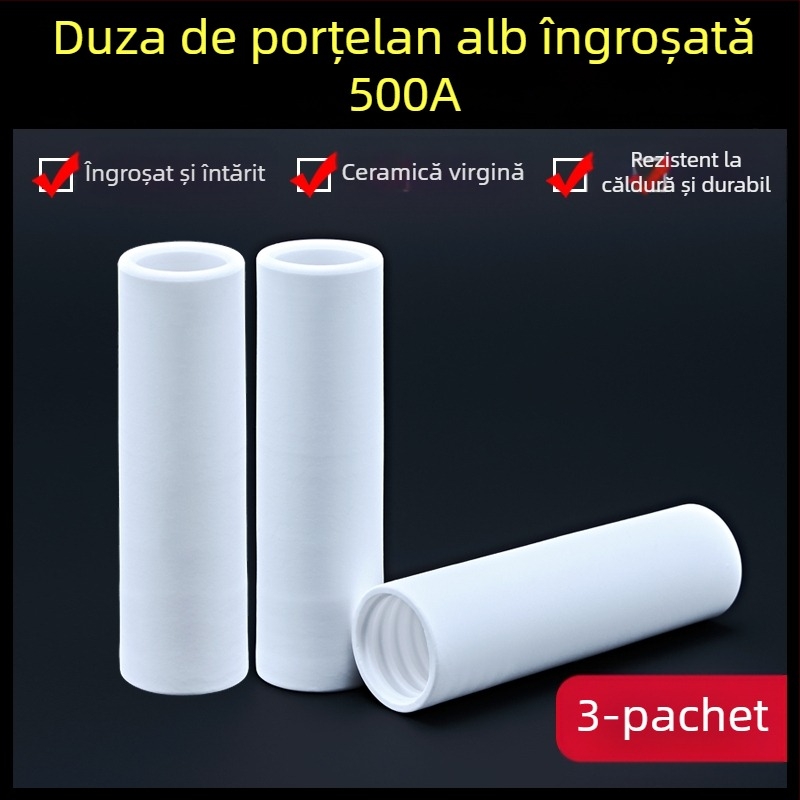 Duză de protecție 1K, accesorii pentru pistol de sudură cu protecție gazoasă europeană, duză de protecție airless, duză 200A, mașină de sudură ceramică cu două ecrane, duză de porțelan