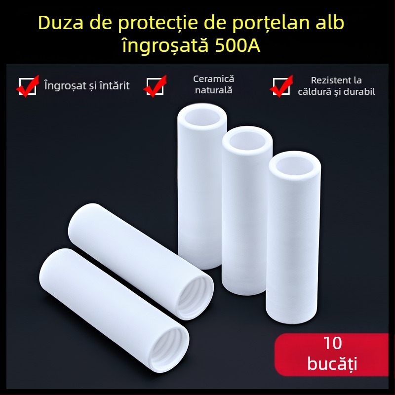 Duză de protecție 1K, accesorii pentru pistol de sudură cu protecție gazoasă europeană, duză de protecție airless, duză 200A, mașină de sudură ceramică cu două ecrane, duză de porțelan
