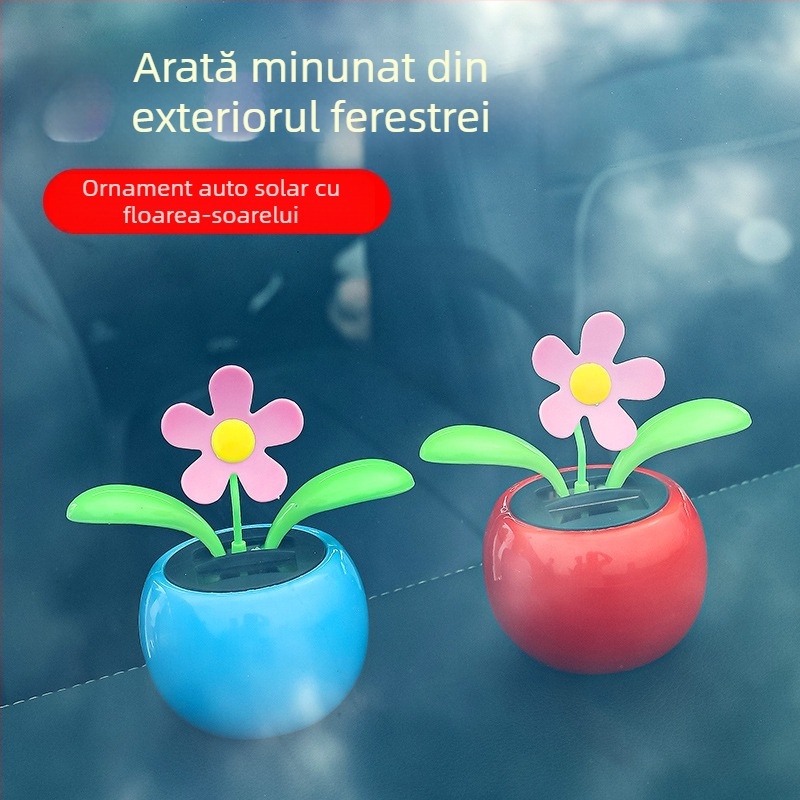 Creative Net decorare mașină roșie leagăn solar floarea-soarelui scutură cap floare decorare interioară mașină livrare dintr-o singură piesă