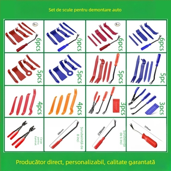 Setul de scule pentru îndepărtarea pieselor din plastic auto este potrivit pentru bara de protecție audio, bord, catarame interioare etc. Producător specializat în