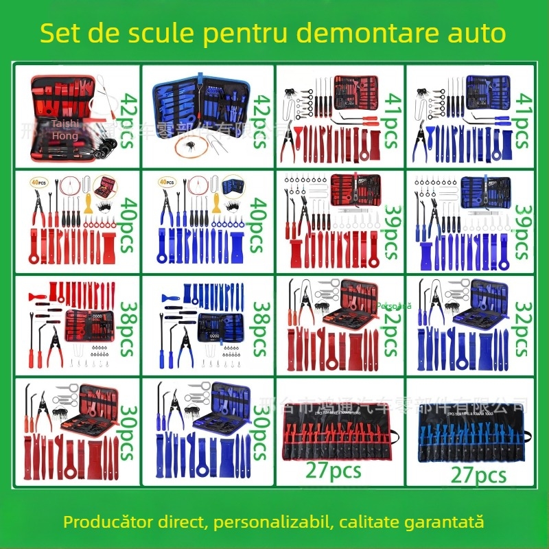 Setul de scule pentru îndepărtarea pieselor din plastic auto este potrivit pentru bara de protecție audio, bord, catarame interioare etc. Producător specializat în