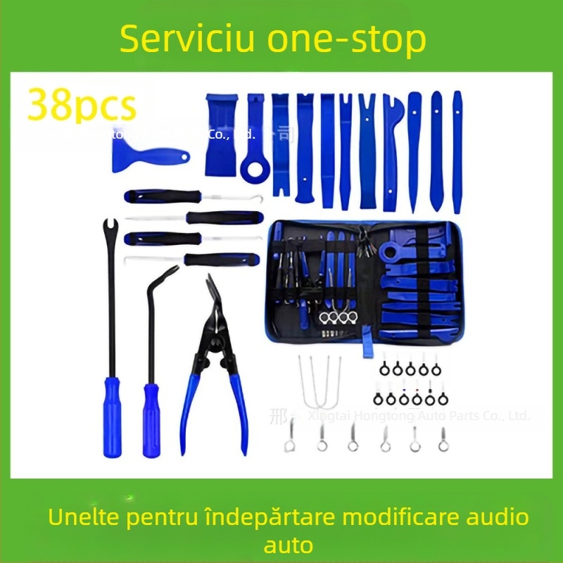 Setul de scule pentru îndepărtarea pieselor din plastic auto este potrivit pentru bara de protecție audio, bord, catarame interioare etc. Producător specializat în
