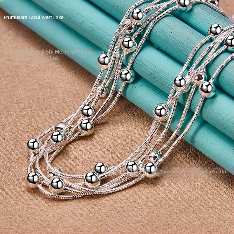 Colier West Lake Beauty Geometric metal cu mărgele