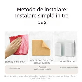 Suport de telefon pe perete cu bandă adezivă – plastic, compatibilitate generală, personalizabil