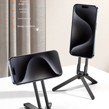 Suport pentru telefon cu MagSafe – trepied de birou rotativ pentru fotografiere și streaming live (aluminiu; compatibil MagSafe; rotire 360°; montură pe birou; design portabil)