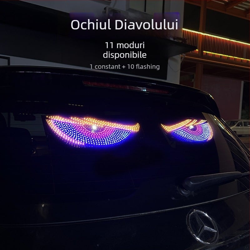 Display LED dinamic pentru ochii mașinii - XL Devil Eyes, 12V, 5W, 1A