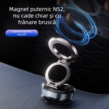 Suport magnetic pentru telefon auto cu cupă de vid, suport pe bord, prindere automată, potrivire universală