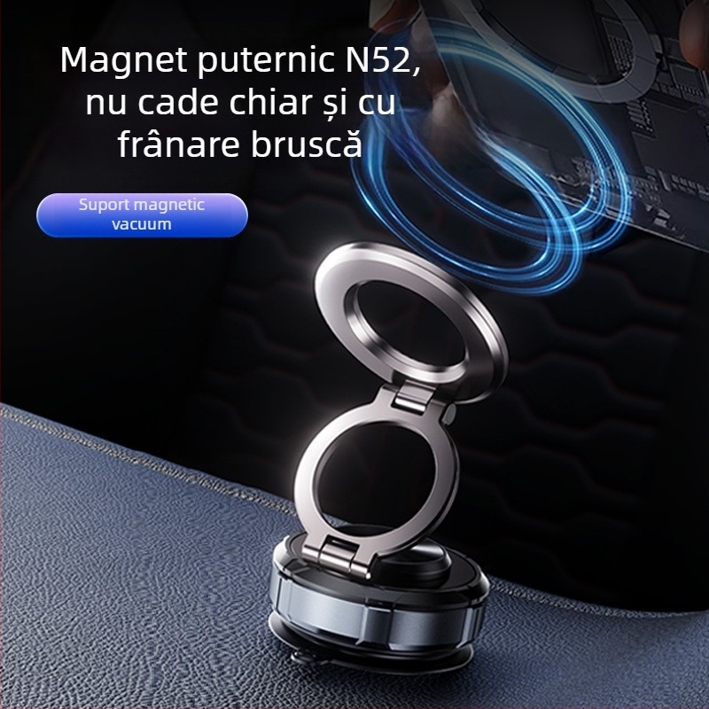 Suport magnetic pentru telefon auto cu cupă de vid, suport pe bord, prindere automată, potrivire universală