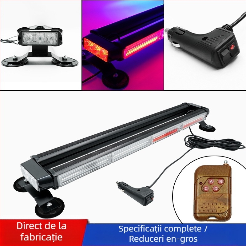Lumină COB montată pe vehicul cu avertizare cu LED cu patru fețe, model JSD12/15, carcasă din aluminiu+PC, sursă LED, durată de viață 50000h