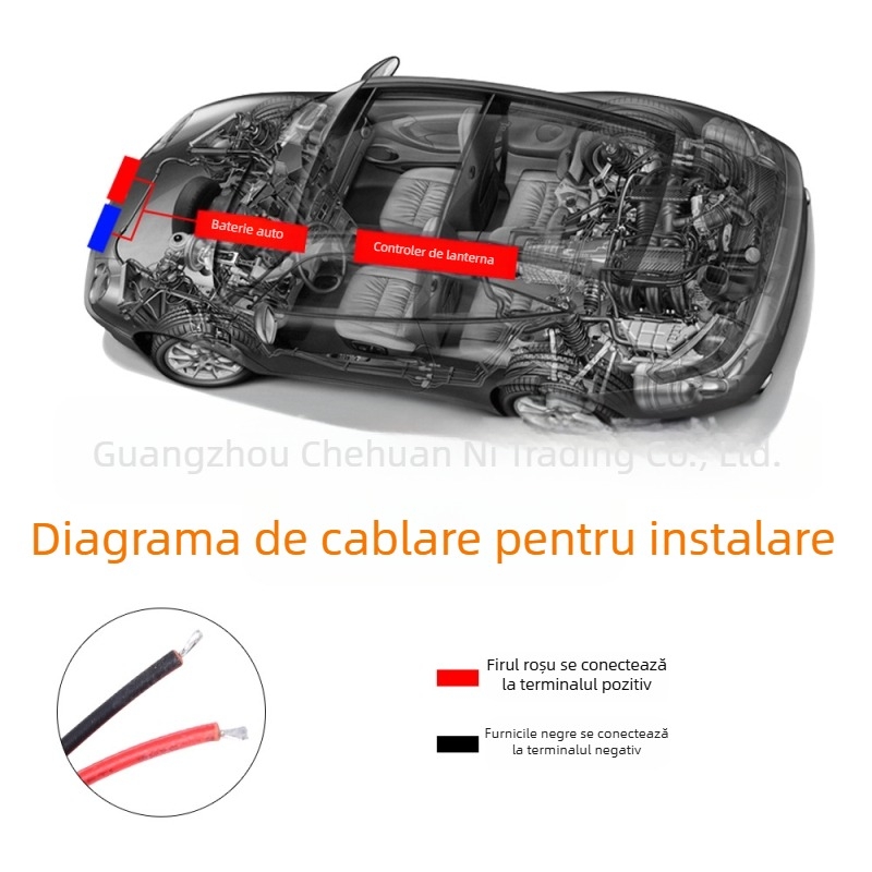 Lumină LED de avertizare pentru grila mașinii cu telecomandă, două LED-uri, configurare 1-8 LED, ABS+LED (12V, 16W, 0.3A)
