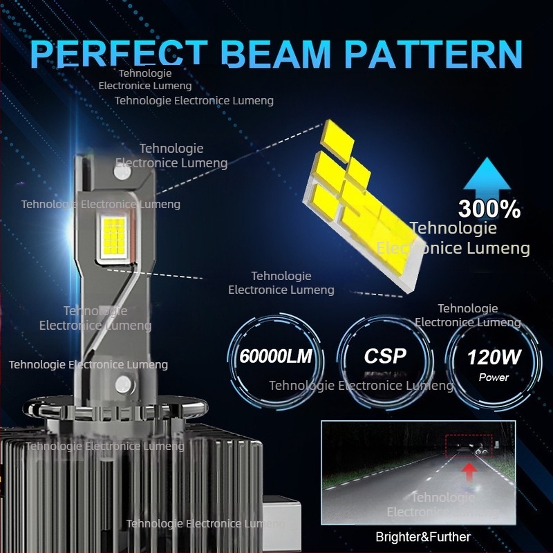 Faroane LED auto, seria D D1S/D2S/D3S/D4S/D5S, 50W, DC 10-16V, 22.000 lm, IP68, 30.000 ore