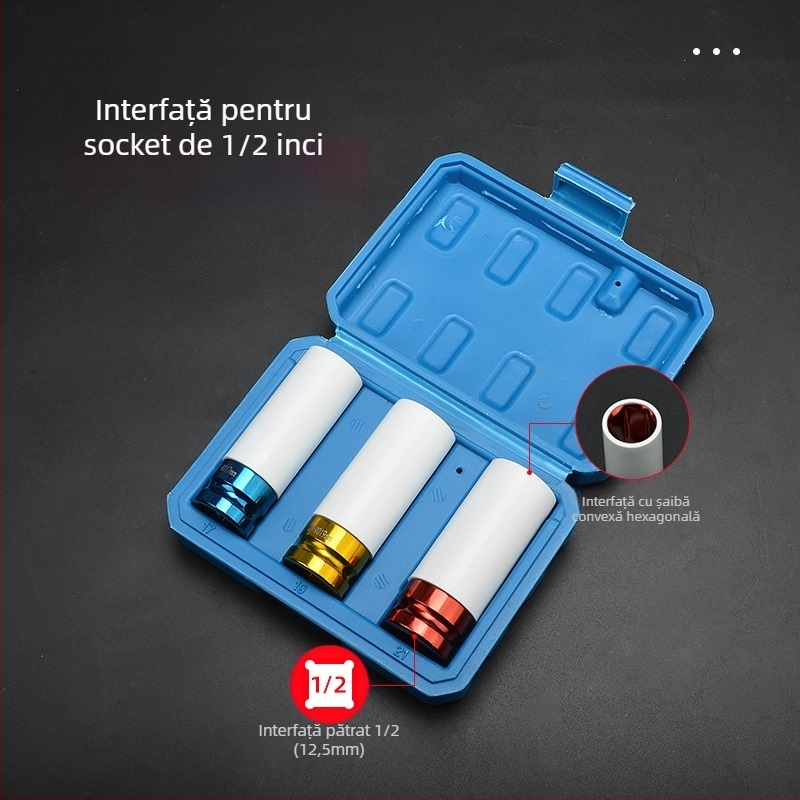 Set de chei cu capete pentru șuruburi pneumatic — oțel Luofan, placare cromată