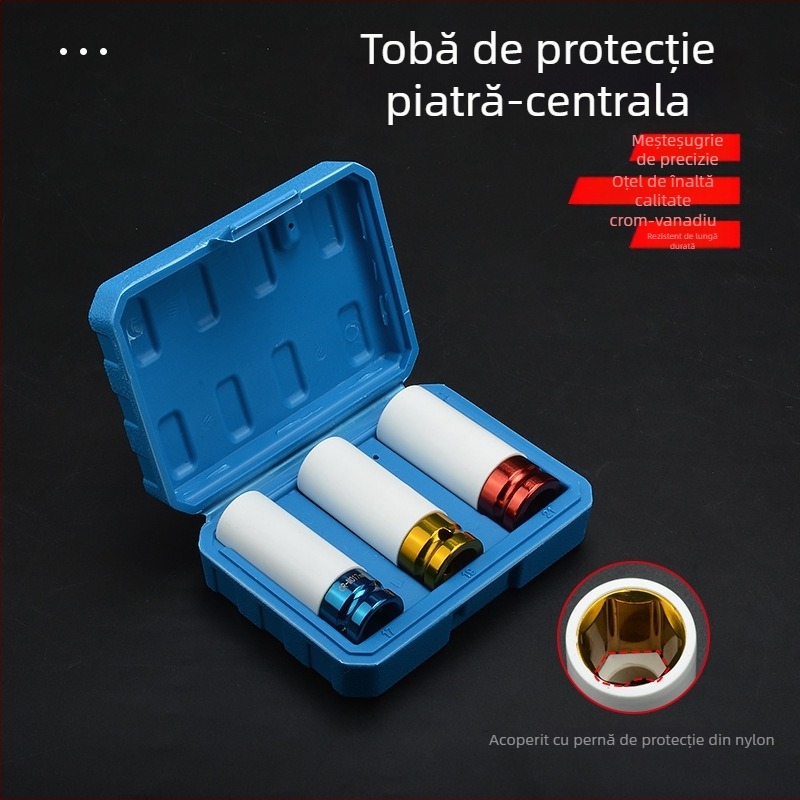 Set de chei cu capete pentru șuruburi pneumatic — oțel Luofan, placare cromată