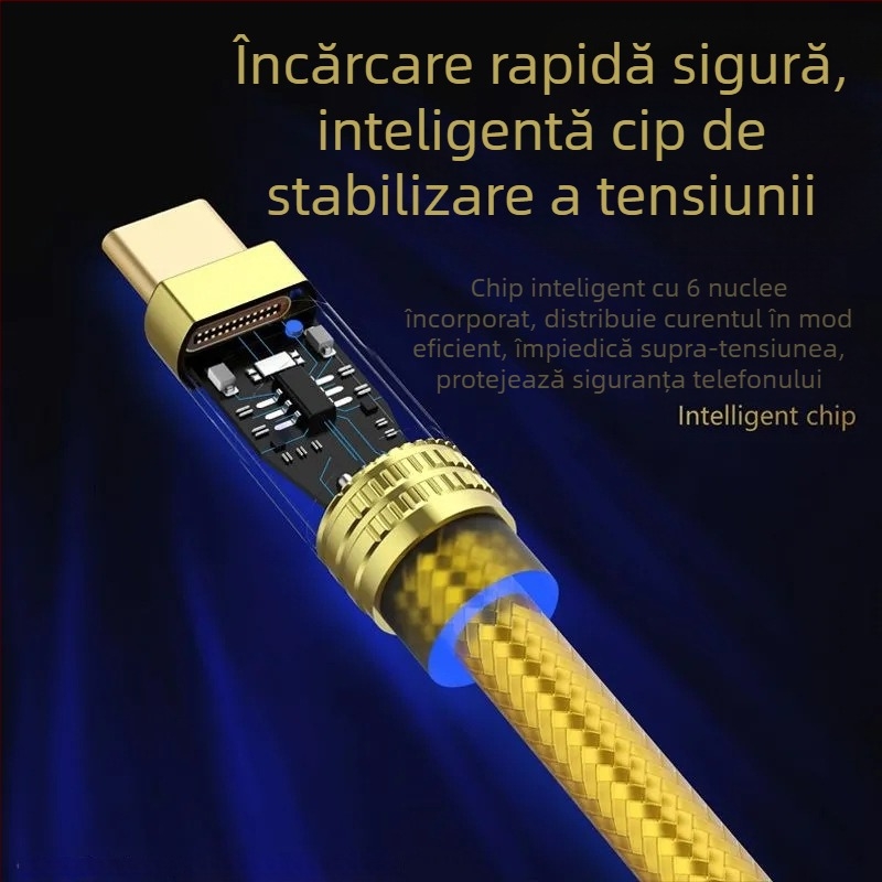 Cablu de date 3-în-1 cu Lightning, Micro USB și Type-C – cablu PVC pentru încărcare rapidă, cu un singur capăt