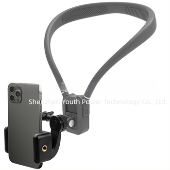 Suport pentru cameră de acțiune și telefon mobil purtat la gât – perspectivă din prima persoană, material siliconic; include: suport de agățare, șuruburi, adaptor, clips pentru telefon