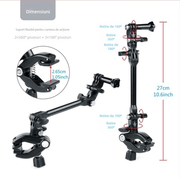 Montură pentru accesorii GoPro, rotire de 360°, clips multifuncțional, material PC și oțel inoxidabil, brand Youyixin