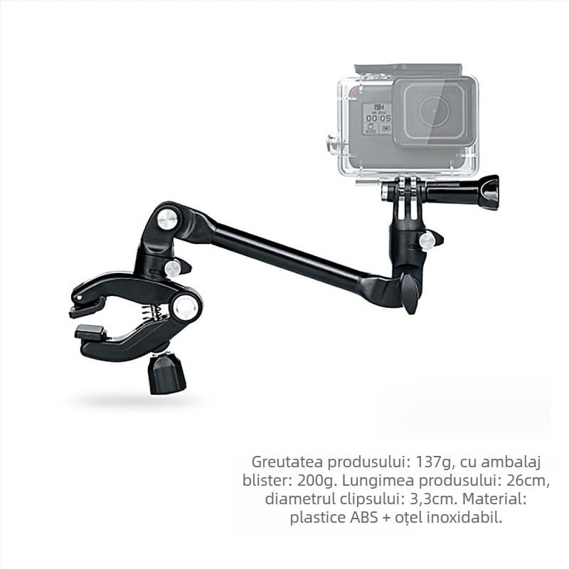 Montură pentru accesorii GoPro, rotire de 360°, clips multifuncțional, material PC și oțel inoxidabil, brand Youyixin