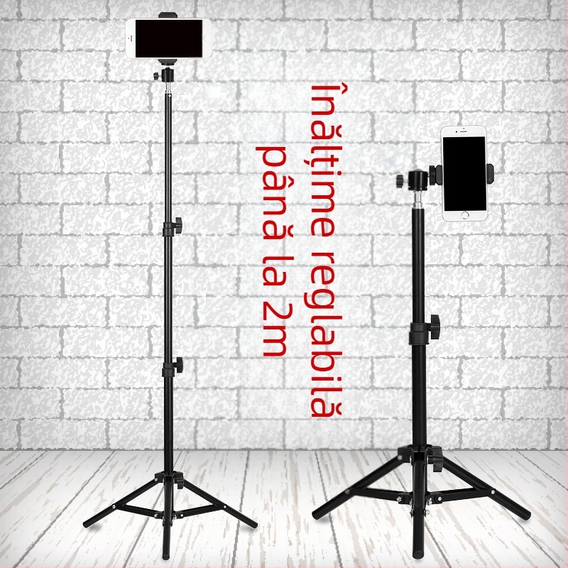 Trepied de podea din aluminiu pentru video și streaming live, cu trei secțiuni și gimbal 3D