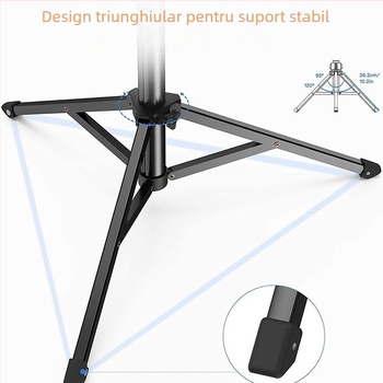 Trepied pentru telefon mobil cu design pliabil, înălțime 1,6 m, diametru 25 mm, 4 articulații, încărcare 2 kg