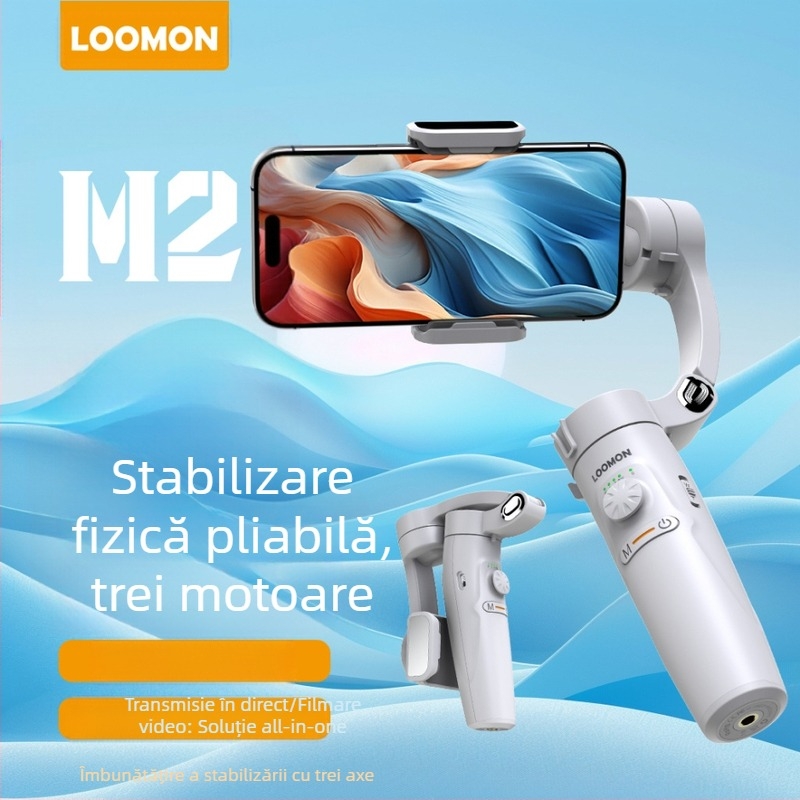 Gimbal pentru telefonul mobil M2: stabilizator manual cu trei axe, urmărire AI a feței, Bluetooth, ABS