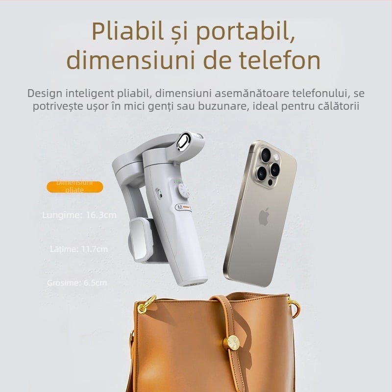 Gimbal pentru telefonul mobil M2: stabilizator manual cu trei axe, urmărire AI a feței, Bluetooth, ABS