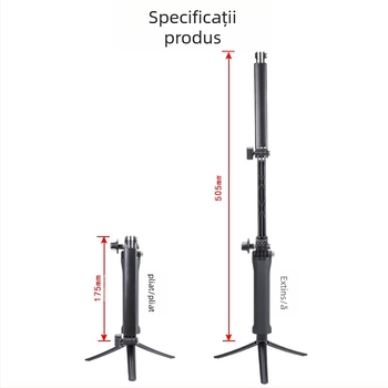 Accesoriu GoPro: băț selfie din plastic, 3 secțiuni, model ZPG-02
