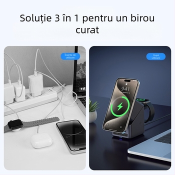 Încărcător wireless cu reglaj prin atingere la 180°, suport rotativ patru în unu, încărcare magnetică fără fir, ieșire 5–15W