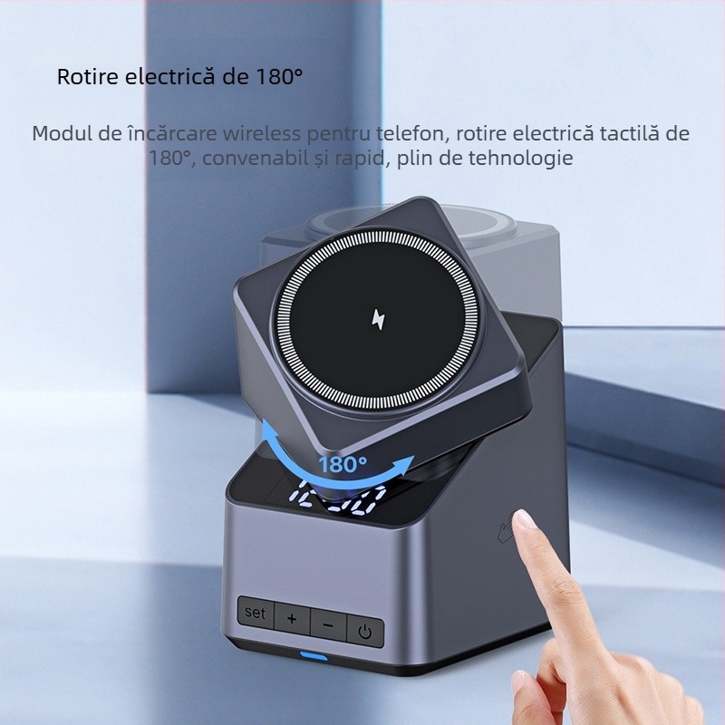 Încărcător wireless cu reglaj prin atingere la 180°, suport rotativ patru în unu, încărcare magnetică fără fir, ieșire 5–15W