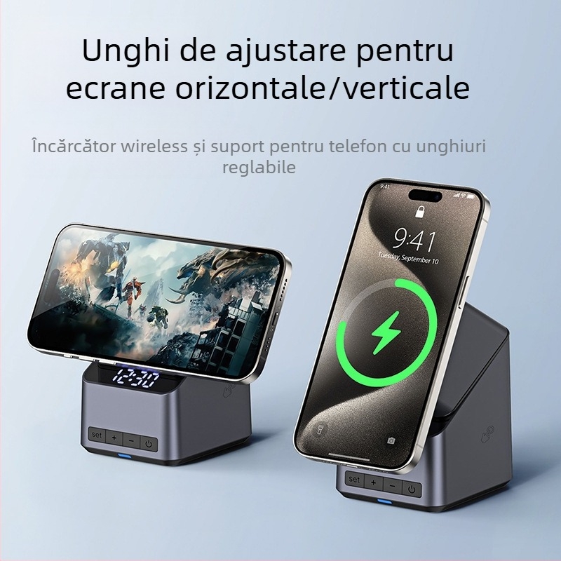Încărcător wireless cu reglaj prin atingere la 180°, suport rotativ patru în unu, încărcare magnetică fără fir, ieșire 5–15W