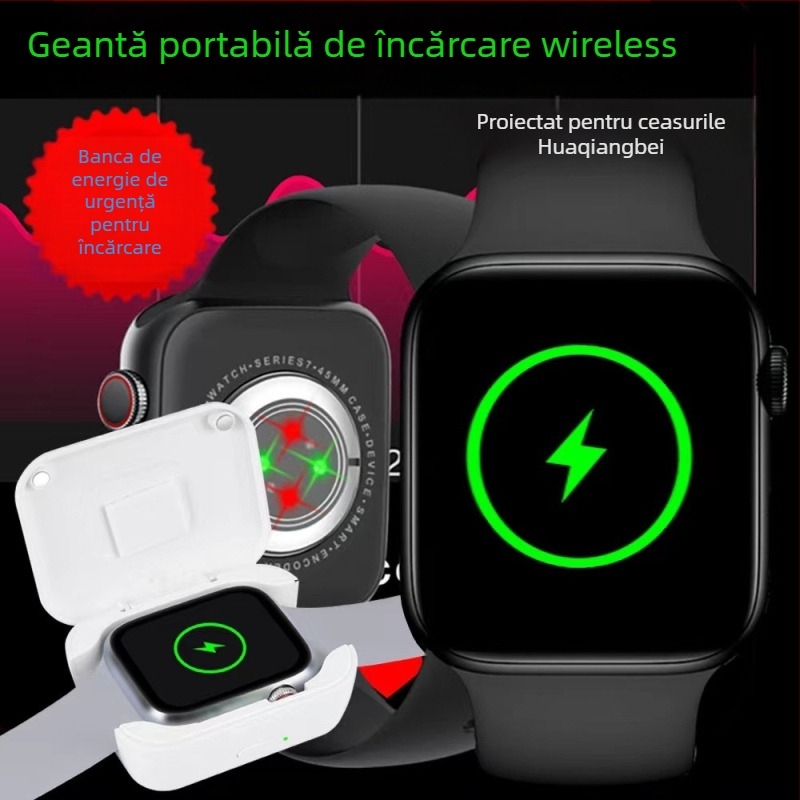 Încărcător wireless universal pentru smartwatch-uri, încărcare magnetică, ieșire 900 mA, putere de ieșire maximă 1 A, compatibilitate universală, design compact și portabil