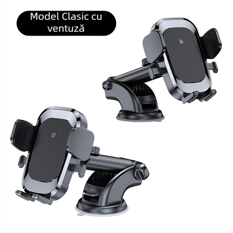 Suport pentru telefon pentru gură de ventilație auto, cu ventuză, suport de navigație multifuncțional pentru bord și parbriz, montaj universal, rotativ