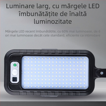 Lumină de perete LED solară cu senzor de mișcare – lanternă de grădină IP65, 20W, 3.7V, viață 20000 h, funcționare 6-12 h