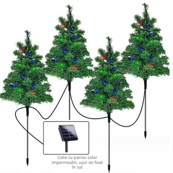 Lumini solare pentru teren – mic copac decorativ curte, IP65, 5W, autonomie 6–12h, durată de viață 12000h