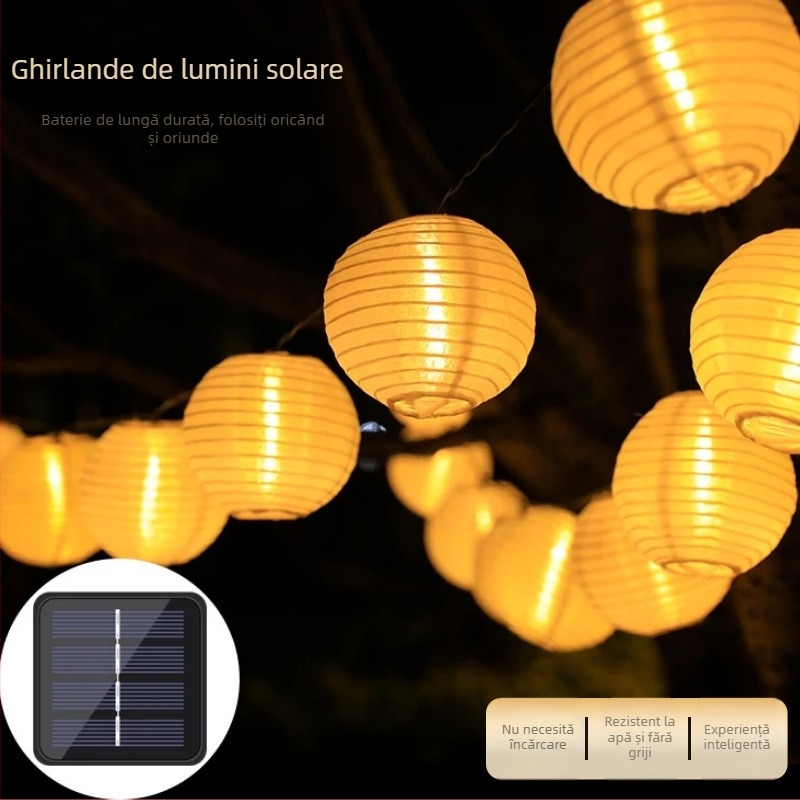 Felinar textil pentru curte, alimentare solară, model 564, 0.06 W, IP54