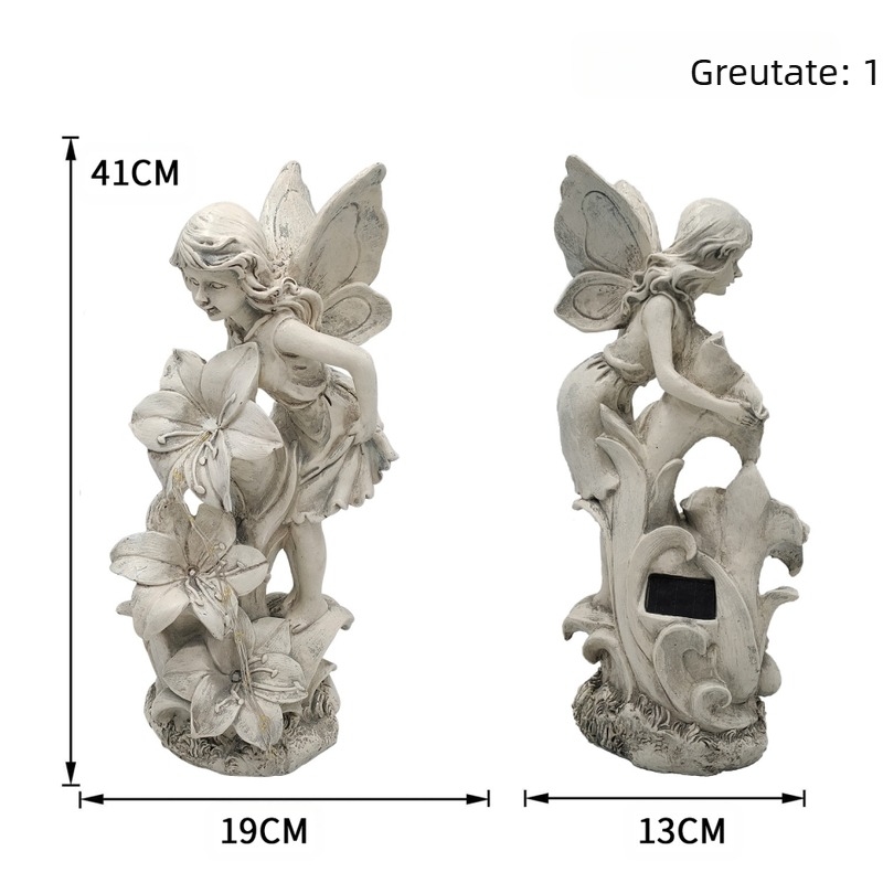 Sculptură înger din rășină pentru grădină — decor exterior curte (Material: rășină sintetică; Brand: Huayang Craft; Categorie: obiecte din rășină; Ambalare: ambalaj din carton)