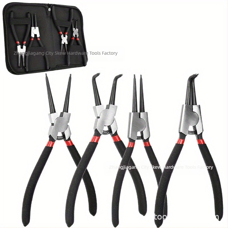 Set de clește pentru inel de retenție, gură dreaptă, cap Ø1-2 mm, unghi cap 0-90°, interval inel 0-35, greutate 150-300 g